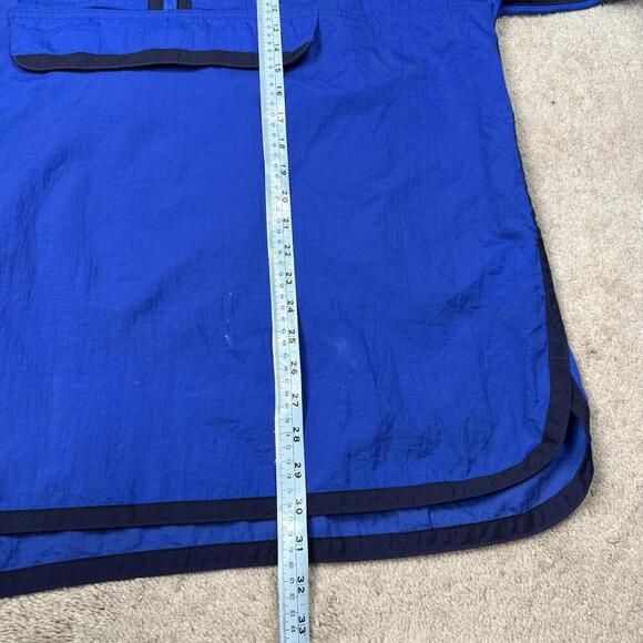 Vintage 90s Nike Pullover Windbreaker Jacket Blue Black Trim Big Pocket XL Y2K - Picture 12 of 12